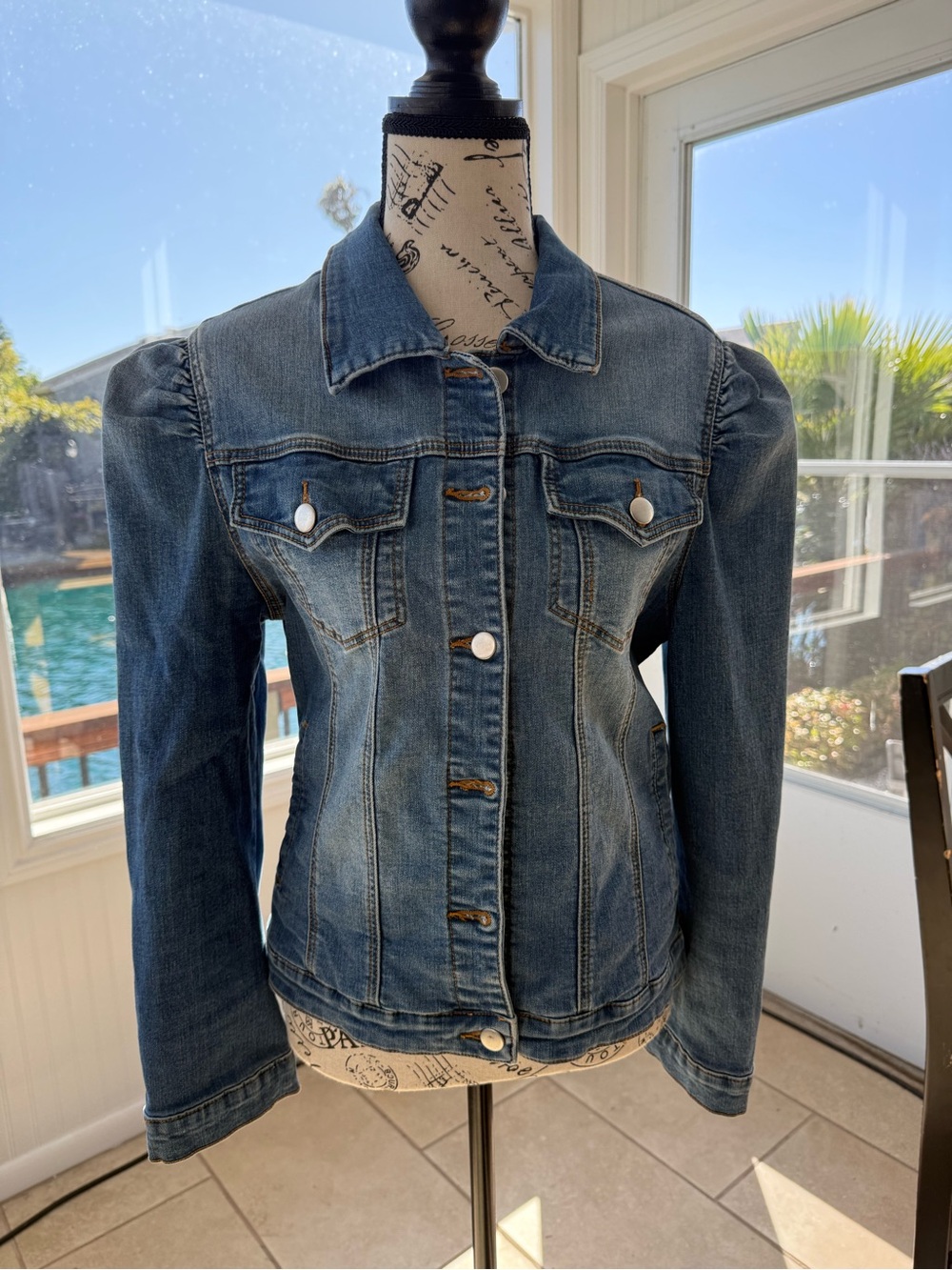 Aqua Women's Medium Blue Denim Jacket